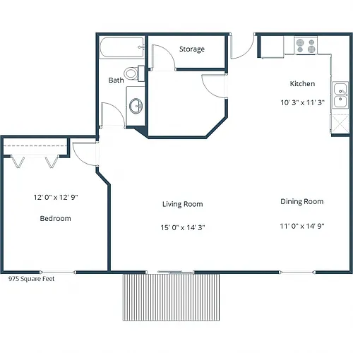 Floor plan One Bedroom 11A