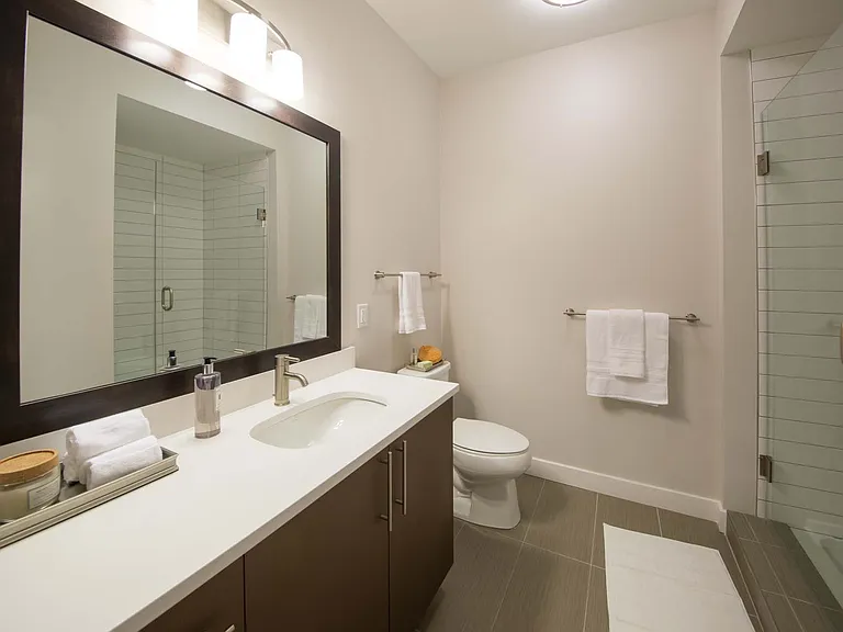 Enjoy a fresh start every day in this inviting bathroom