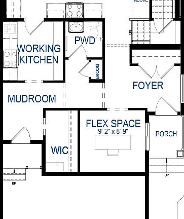 A blackline drawing of the Amery 26 model by Brookfield Residential
