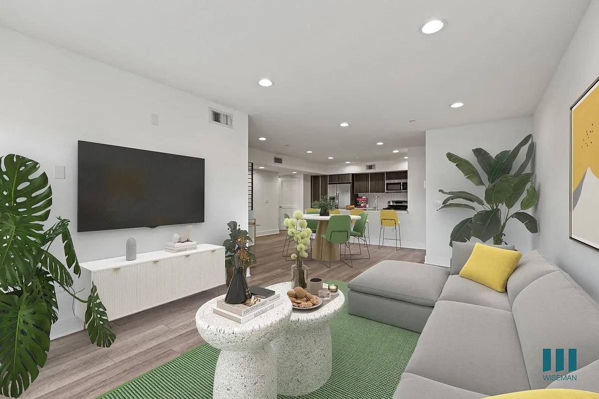 Open-Concept Kitchen, Dining, and Living Room Space - Wilcox Melrose by Wiseman