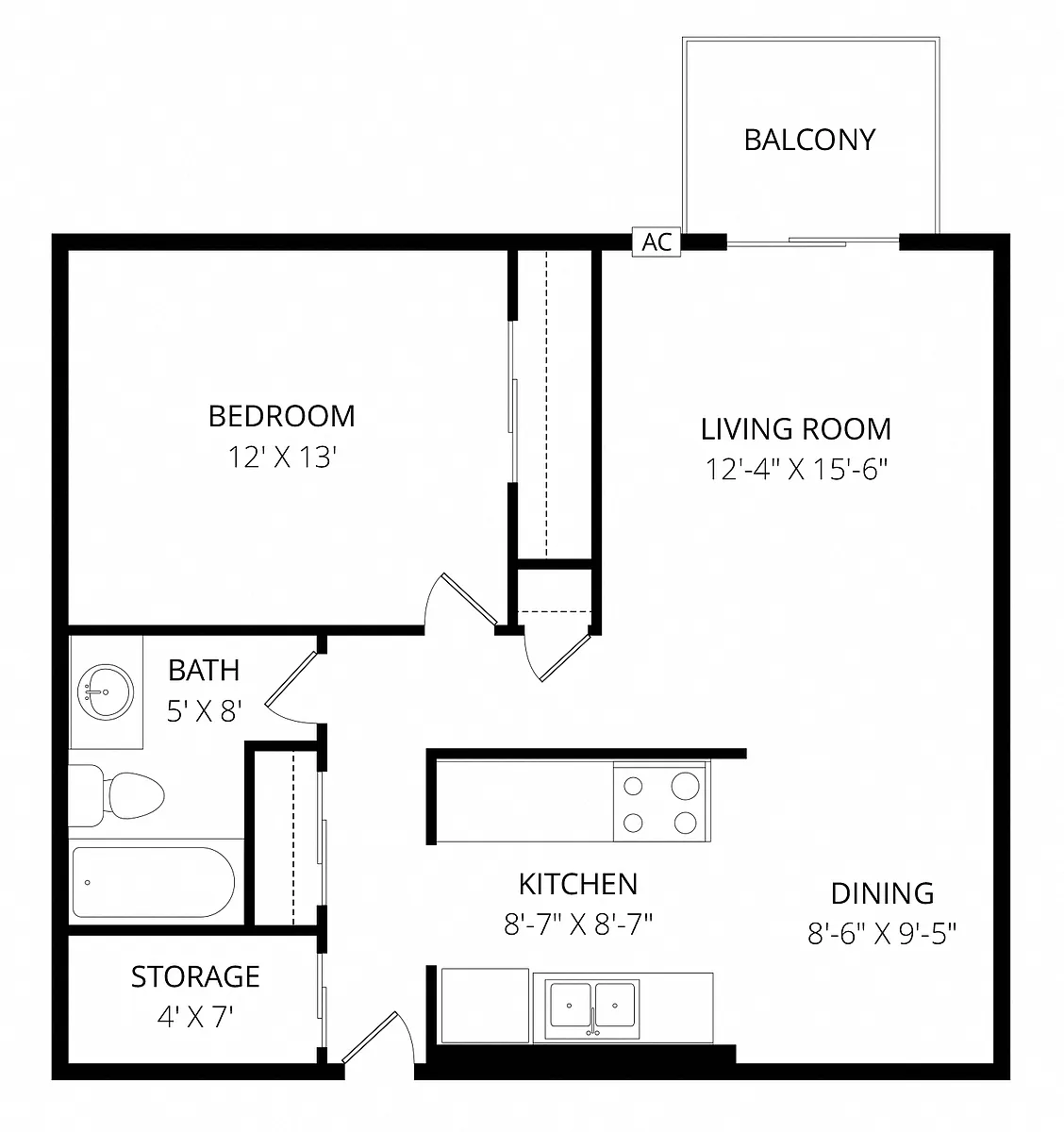 Floor plan 1X1