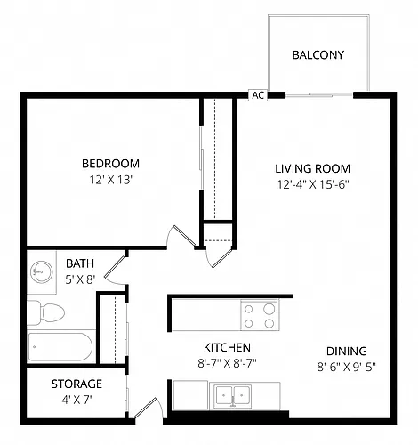 Floor plan 1X1