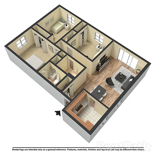 Floor plan 3x2B
