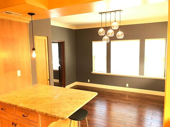 kitchen looking out towards dining room