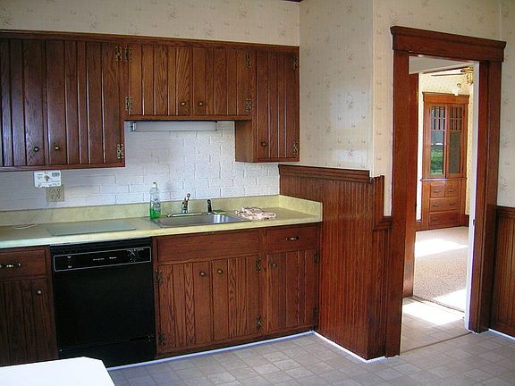 Kitchen has new flooring and dinette area