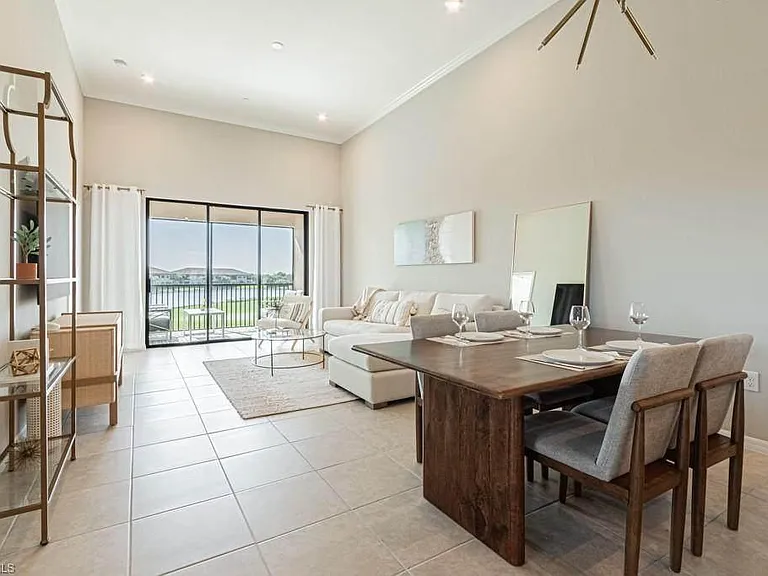 Living room and dining area.