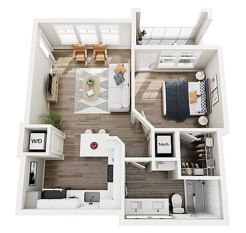 Floor plan A3-Carriage Home - Danube 1B/1B 703sf