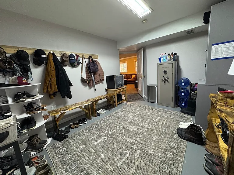 large mud room off of garage