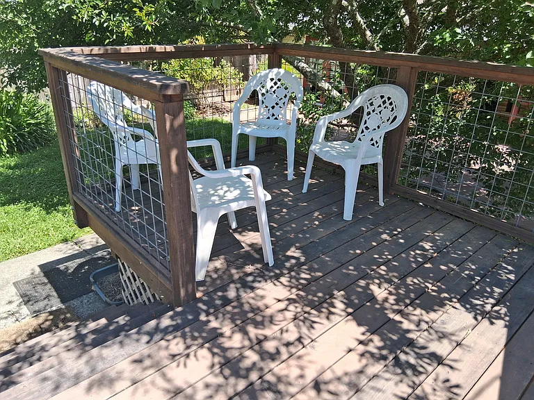 New deck area. Perfect for morning coffee.