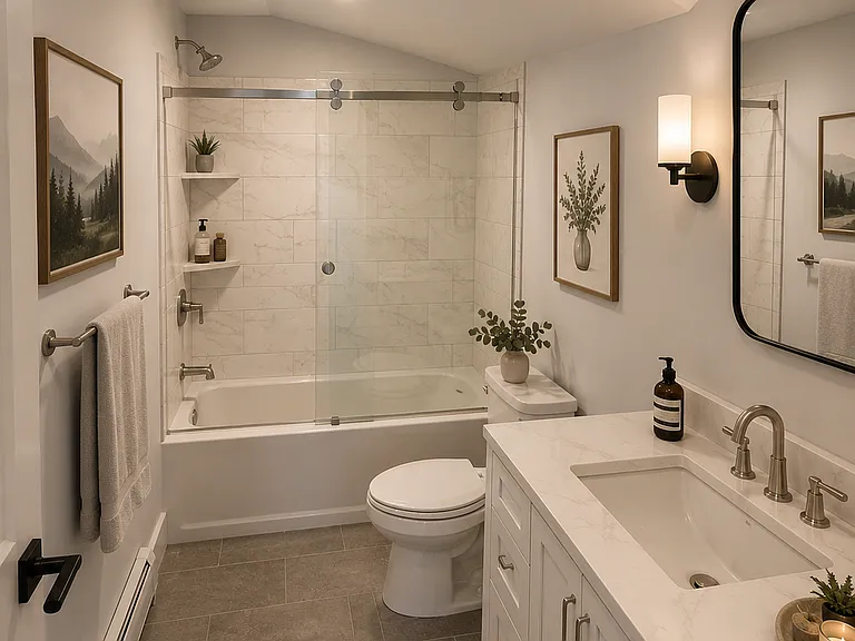 ai rendering : guest bath upstairs