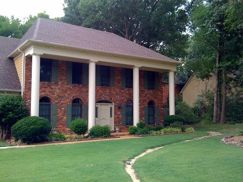Front with stone swale