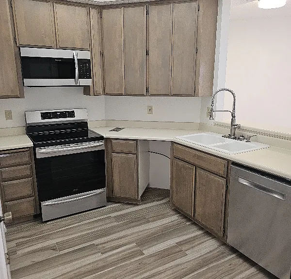 SPacious kitchen with stainless appliances