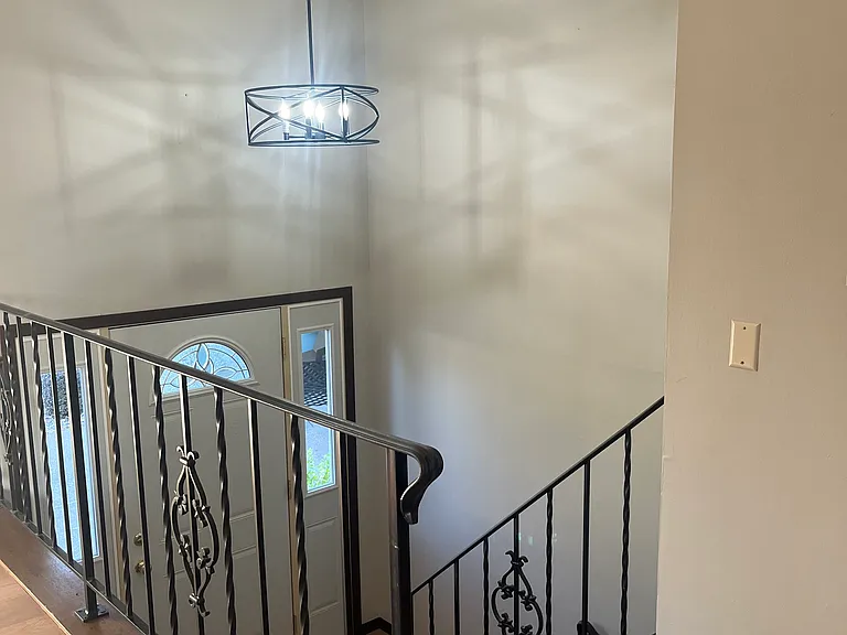 New flooring and lighting in foyer