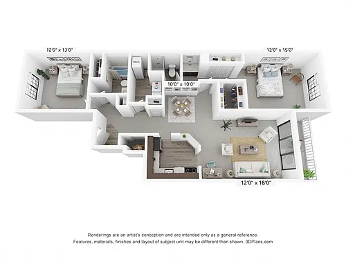 Floor plan 2 Bedroom - B, C