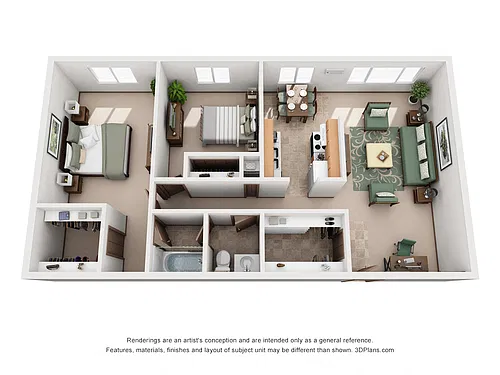 Floor plan 2 Bedroom Deluxe