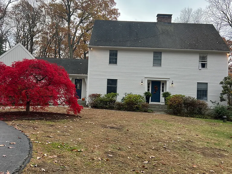 Late fall view of the classic saltbox colonial. The house exterior is currently being painted, more photos once the work is done.