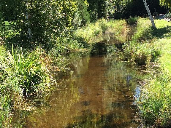 Creek along one side of lot