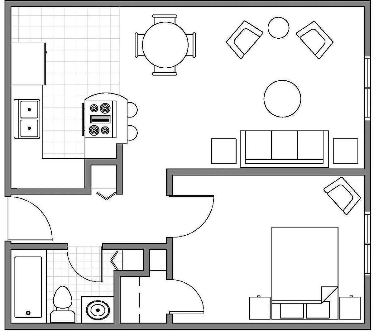 Floor plan 1 Bedroom Classic