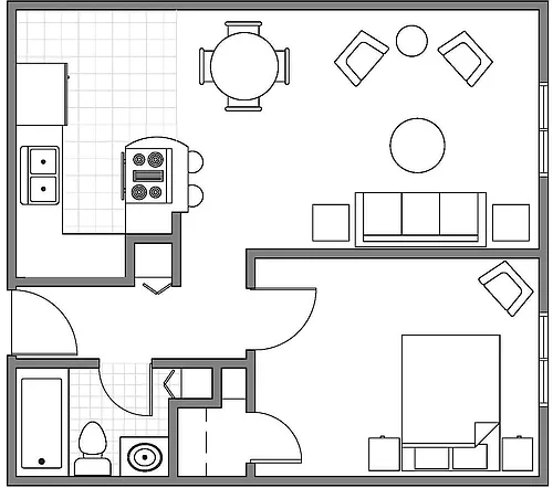 Floor plan 1 Bedroom Classic