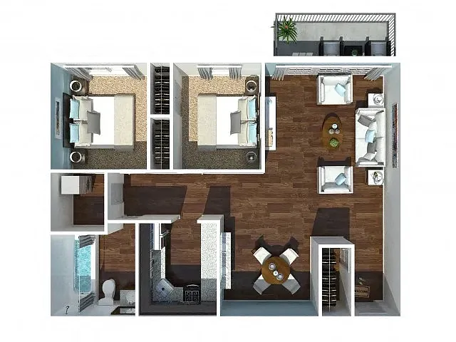 Floor plan Two Bedroom One Bath
