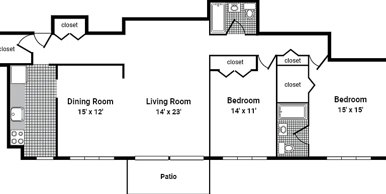 2 Bedroom | 2 Bathroom 2 Bedroom | 2 Bathroom