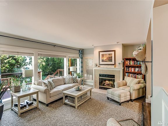 Formal living room with fireplace. 