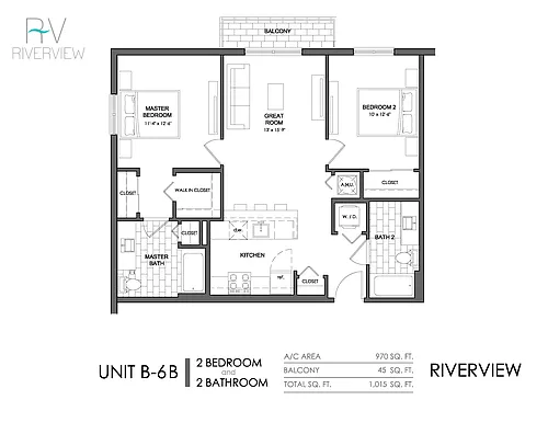 Floor plan Unit B6B | Balcony