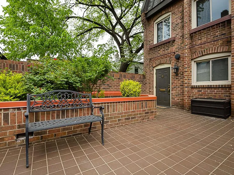 Communal patio at the entrance to the condo.