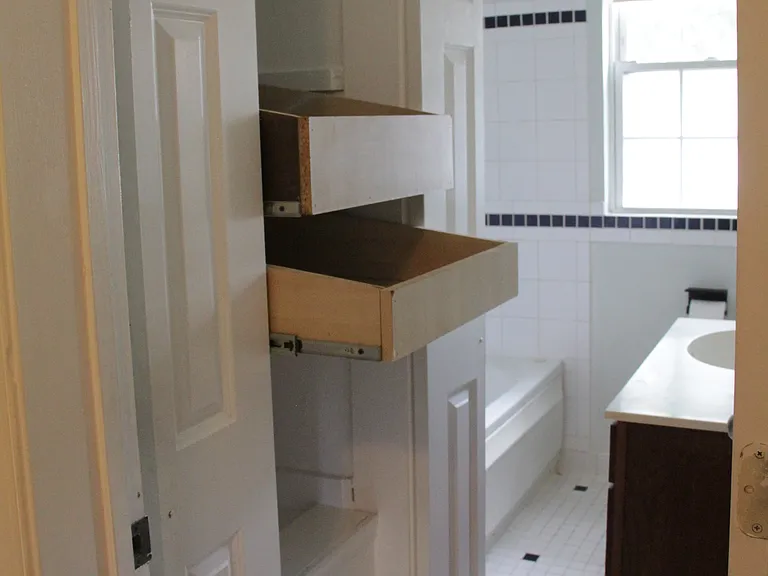 pull out storage in 2nd floor bathroom closet