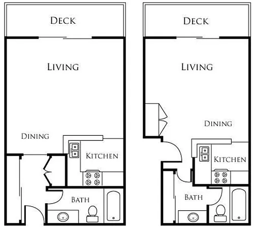 Floor plan 0 Bed, 1 Bath A