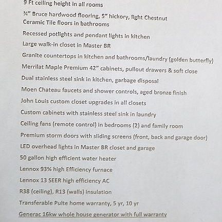 Features sheet