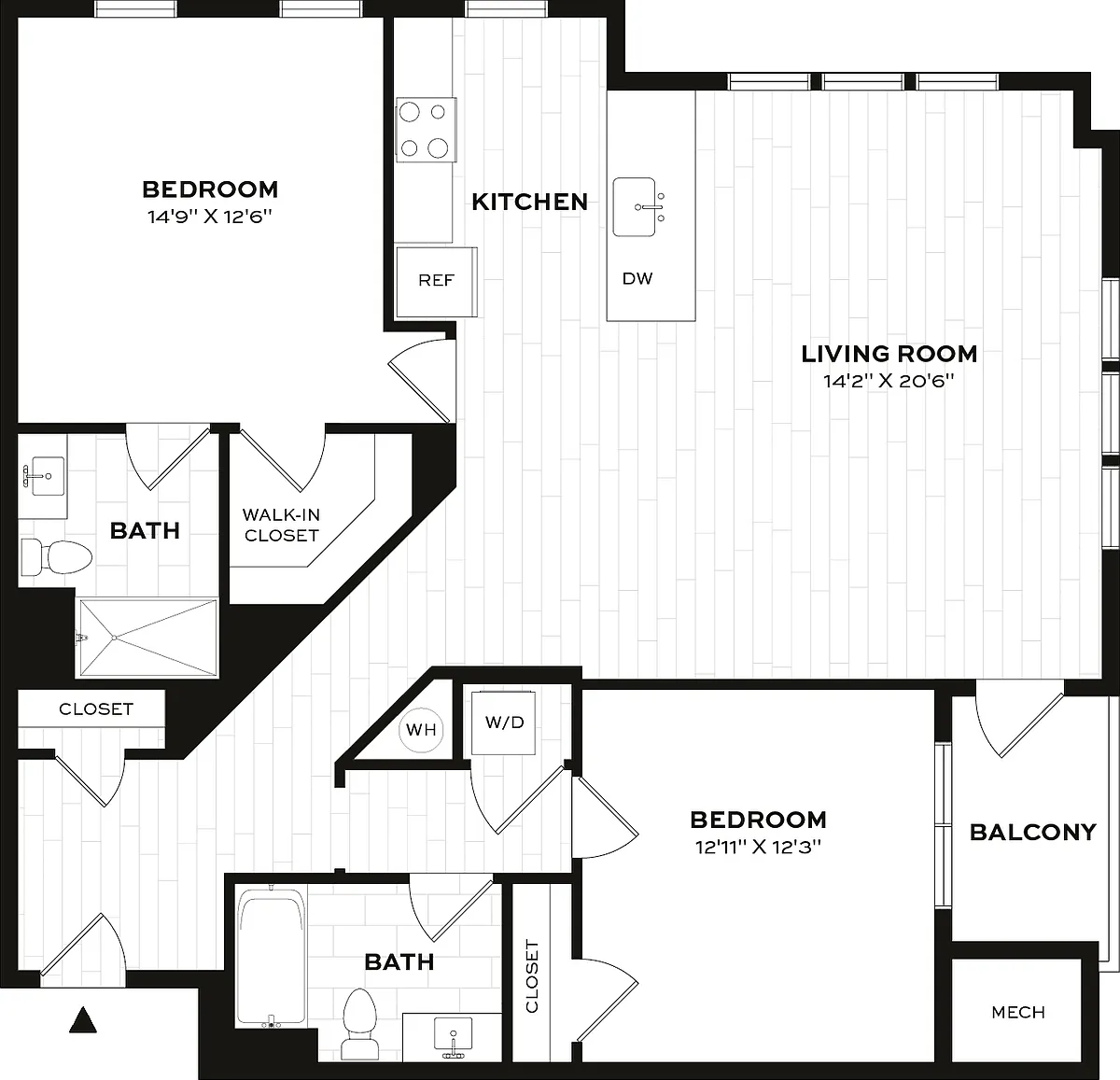 Floor plan 2 Bed/2 Bath-F3