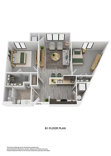 Floor plan B1 - Two Bedroom