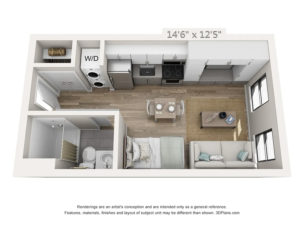Floor plan Studio 1 B | 329