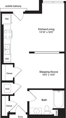 Floor plan Studio B