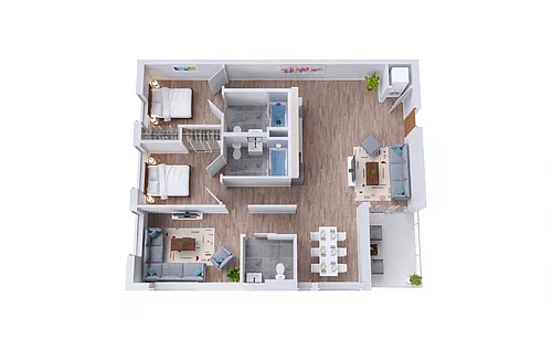 Floor plan 3A.0 - Two Bedrooms