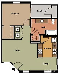 Floor plan 1BD 1BTH A 60%