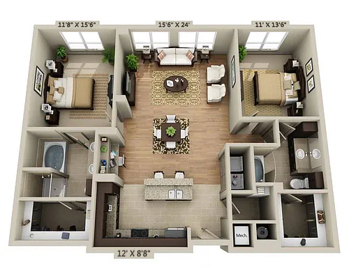 Floor plan Plan H (B2A)