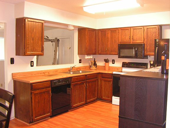 Kitchen with new wood floors