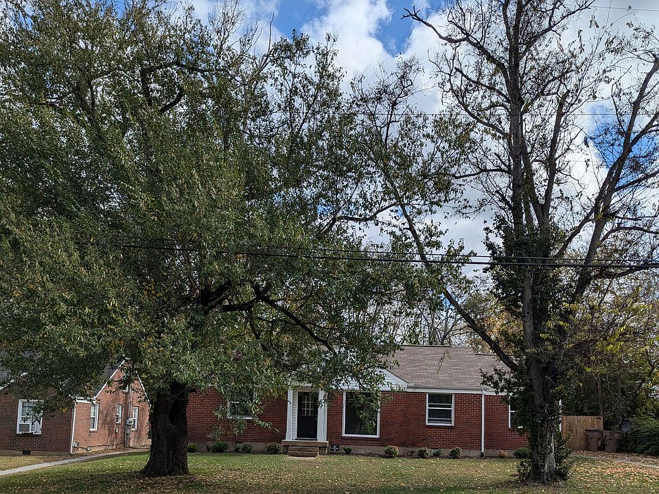 Large twin trees in the front yard make a great front yard even better.