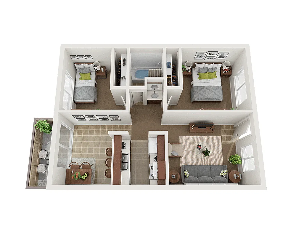 Floor plan Two Bedroom B1