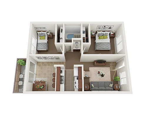 Floor plan Two Bedroom B1