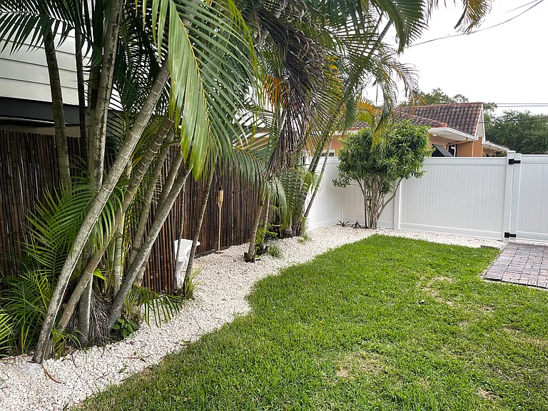 Fully fenced backyard