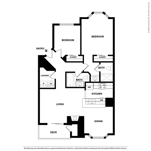 Floor plan 2x2 Renovated