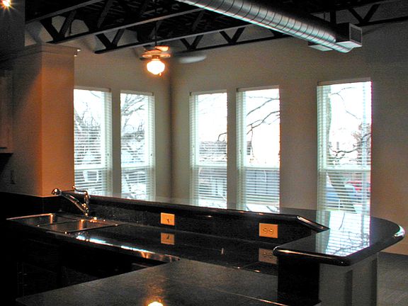 view from kitchen to living space