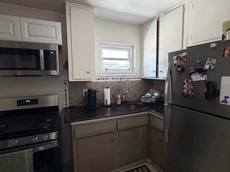 Kitchen with stainless steel appliances