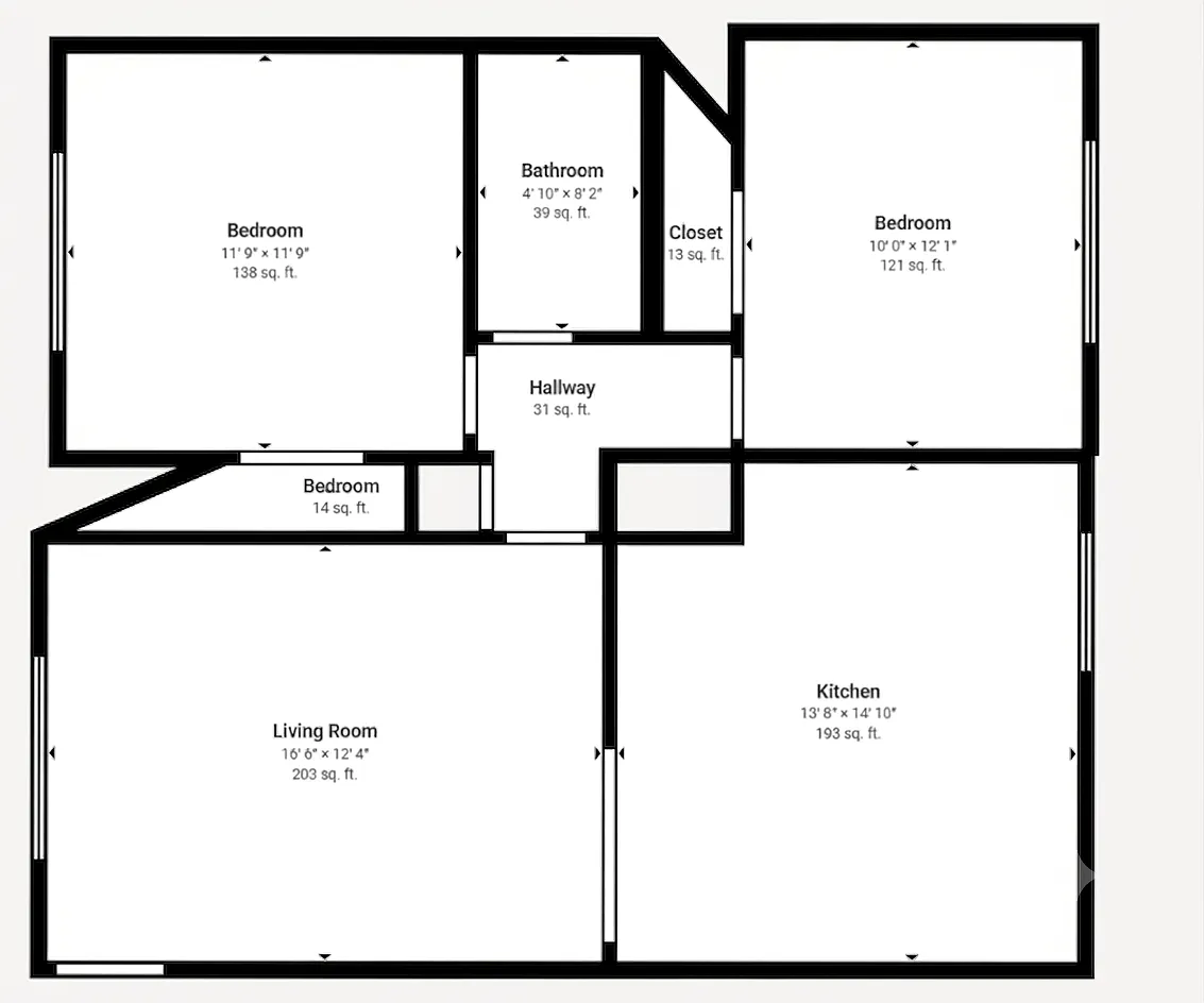 Floor plan Two Bedroom Two bath