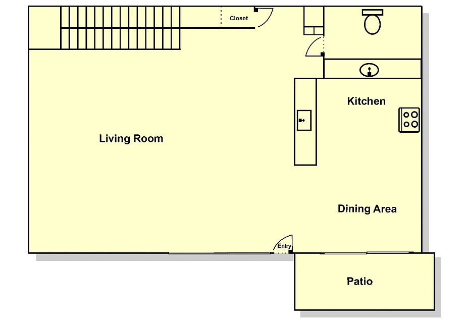 Floor plan 2 Bedroom, 1 1/2 Bath Townhouse