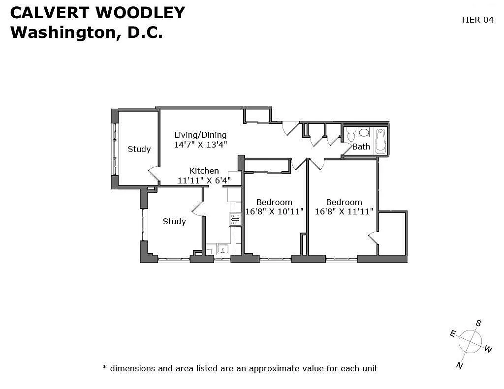 Floor plan 2 Bedroom 1 Bathroom plus Den