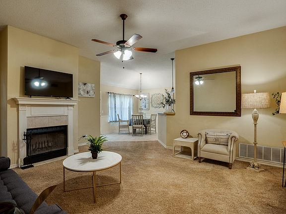 Fireplace with mounted TV